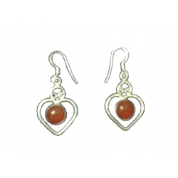 Earring0034-Nice Earring made with Beautiful Carnelian Stone and Silver